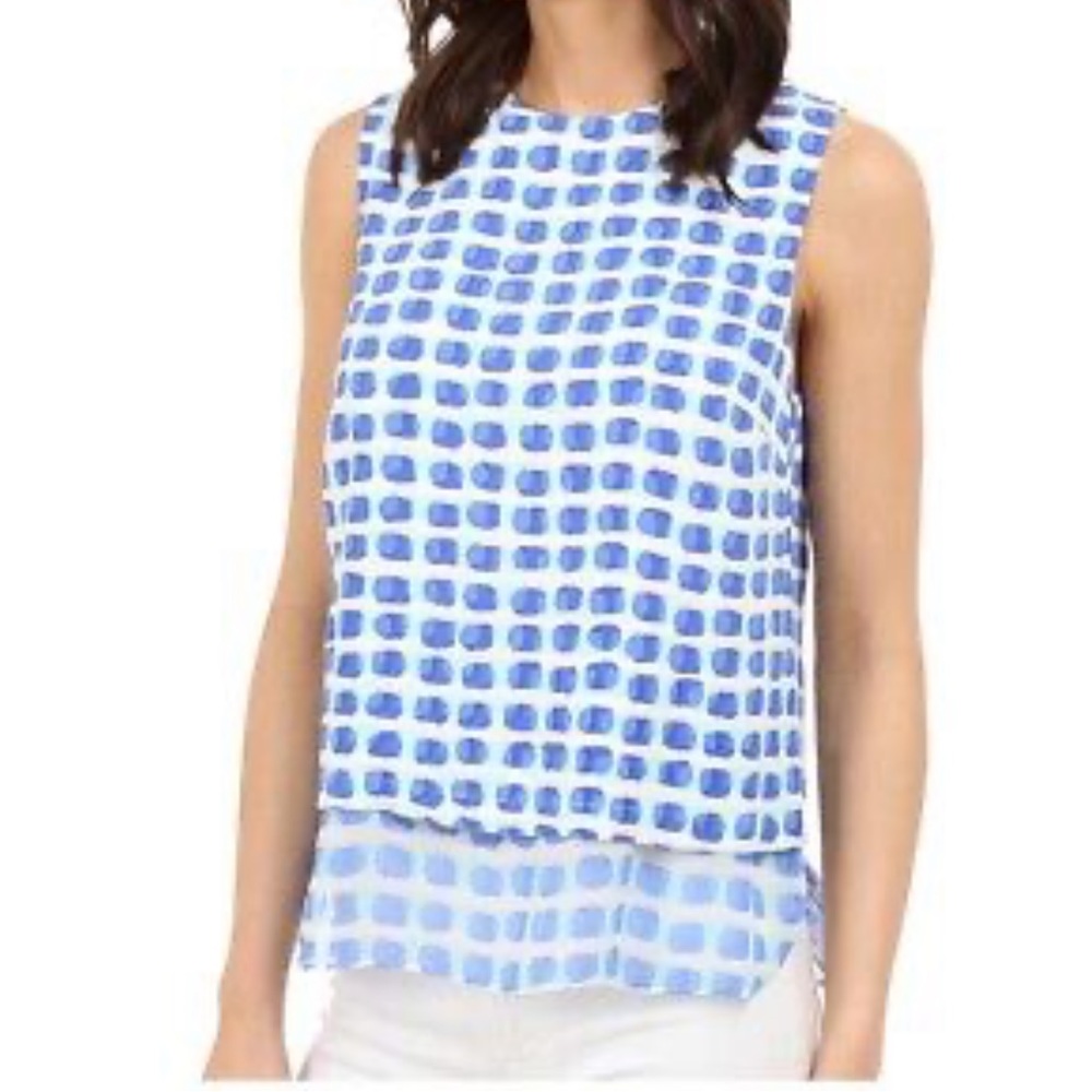 KATE SPADE island stamp layered blouse silk blend size small